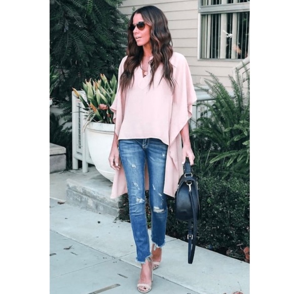 Pink Chic Low-High Kimono Top Private Label - Picture 3 of 4